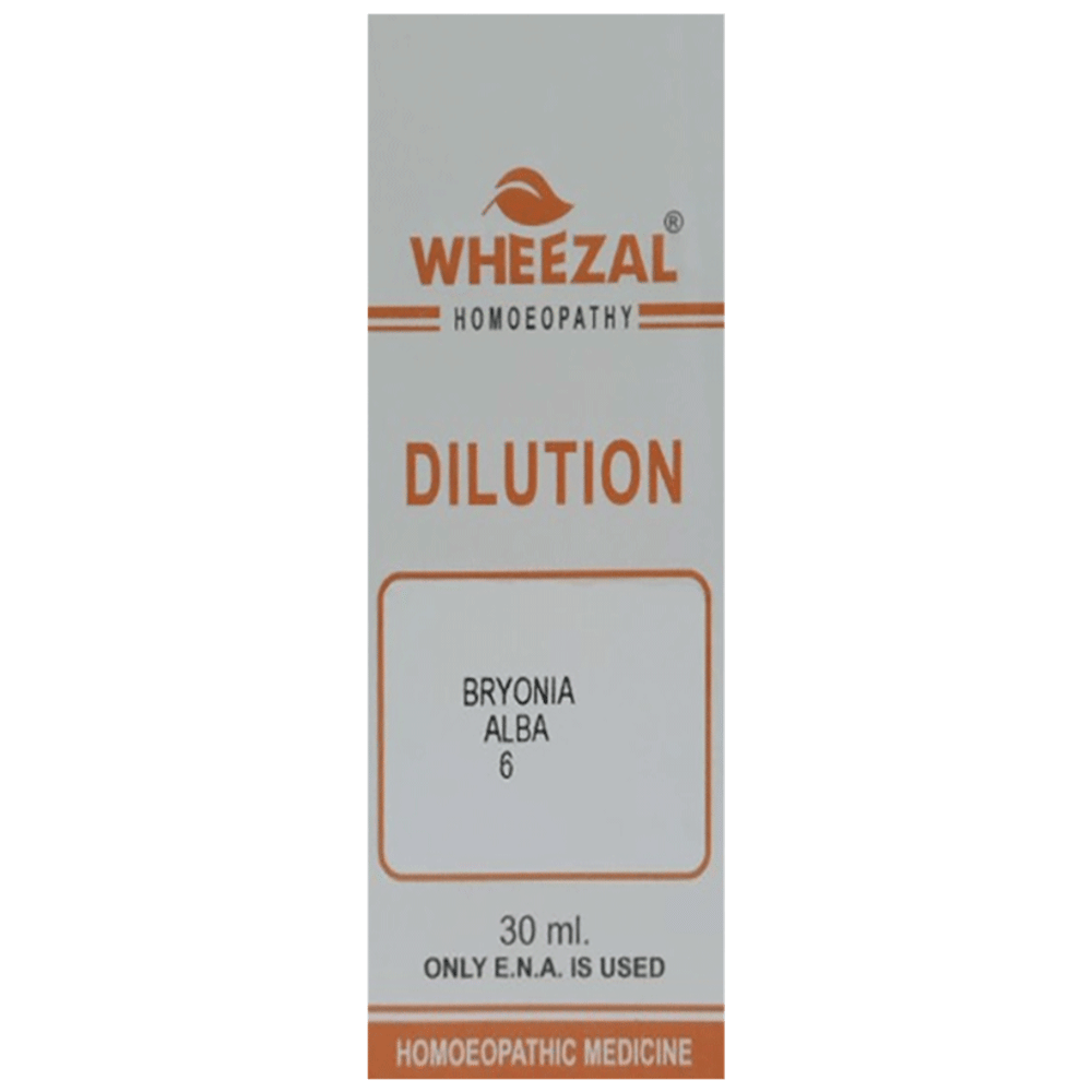 Wheezal Bryonia Alba Dilution 6 bottle of 30 ml Dilution