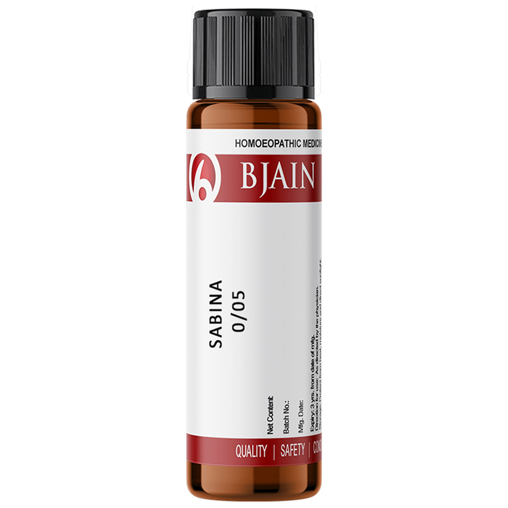 Bjain Sabina Globules 0/5 LM bottle of 6 gm Globules