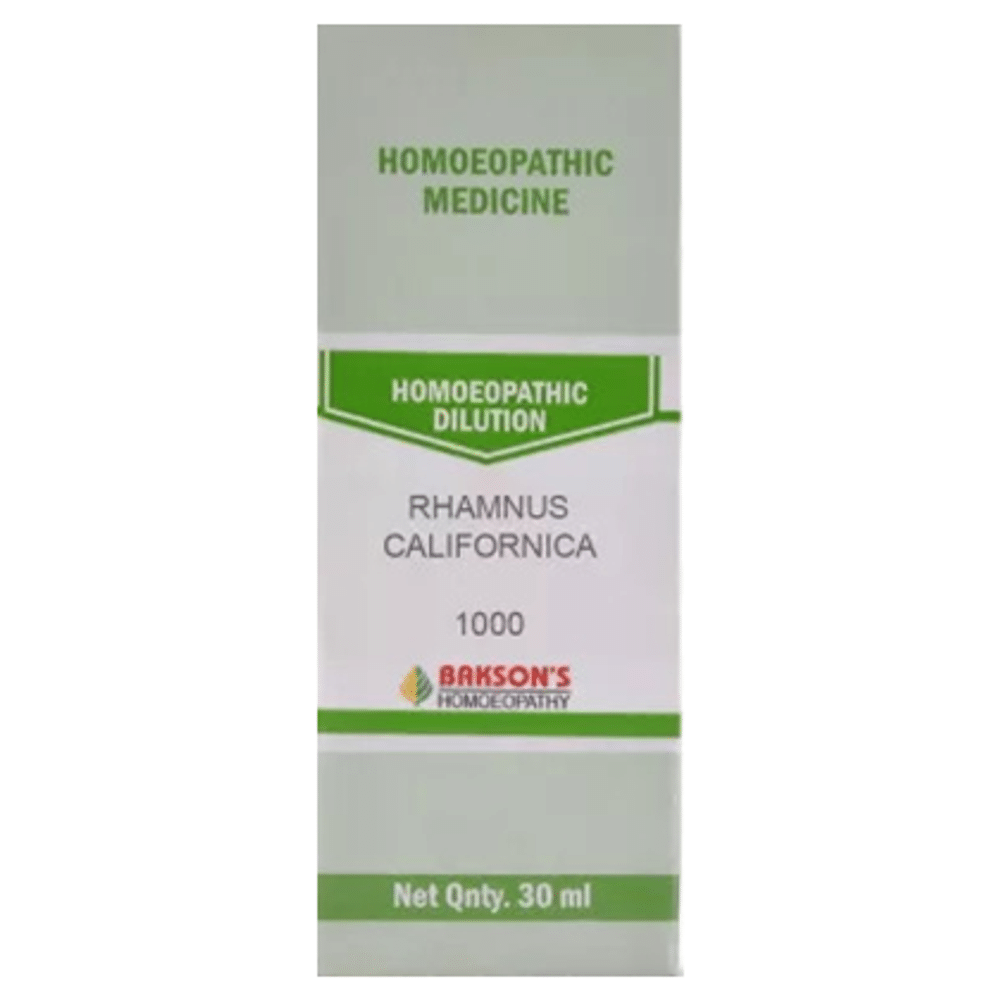 Bakson's Homeopathy Rhamnus Californica Dilution 1000 CH bottle of 30 ml Dilution