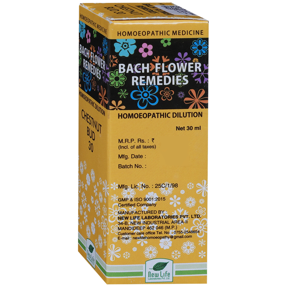 New Life Bach Flower Chestnut Bud 30 bottle of 30 ml Dilution New Life Bach Flower Chestnut Bud 30 bottle of 30 ml Dilution