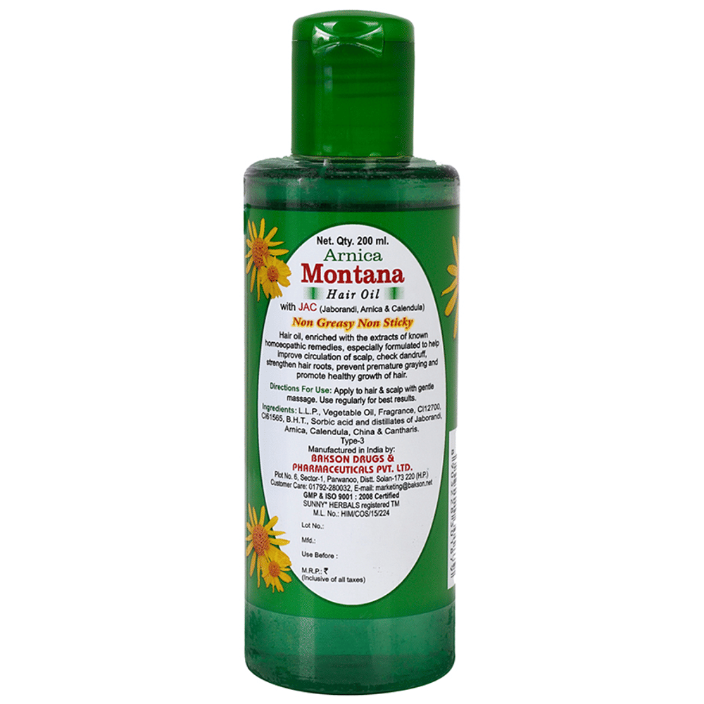 Sunny Herbals Arnica Montana Hair Oil bottle of 200 ml Oil Sunny Herbals Arnica Montana Hair Oil bottle of 200 ml Oil