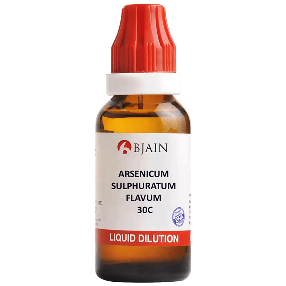 Bjain Arsenicum Sulphuratum Flavum Dilution 30C bottle of 30 ml Dilution