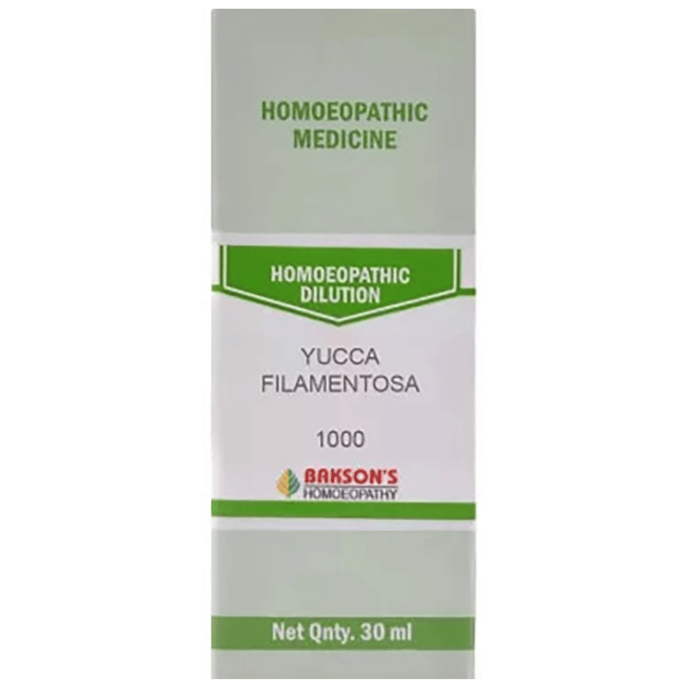 Bakson's Homeopathy Yucca Filamentosa Dilution 1000 CH bottle of 30 ml Dilution