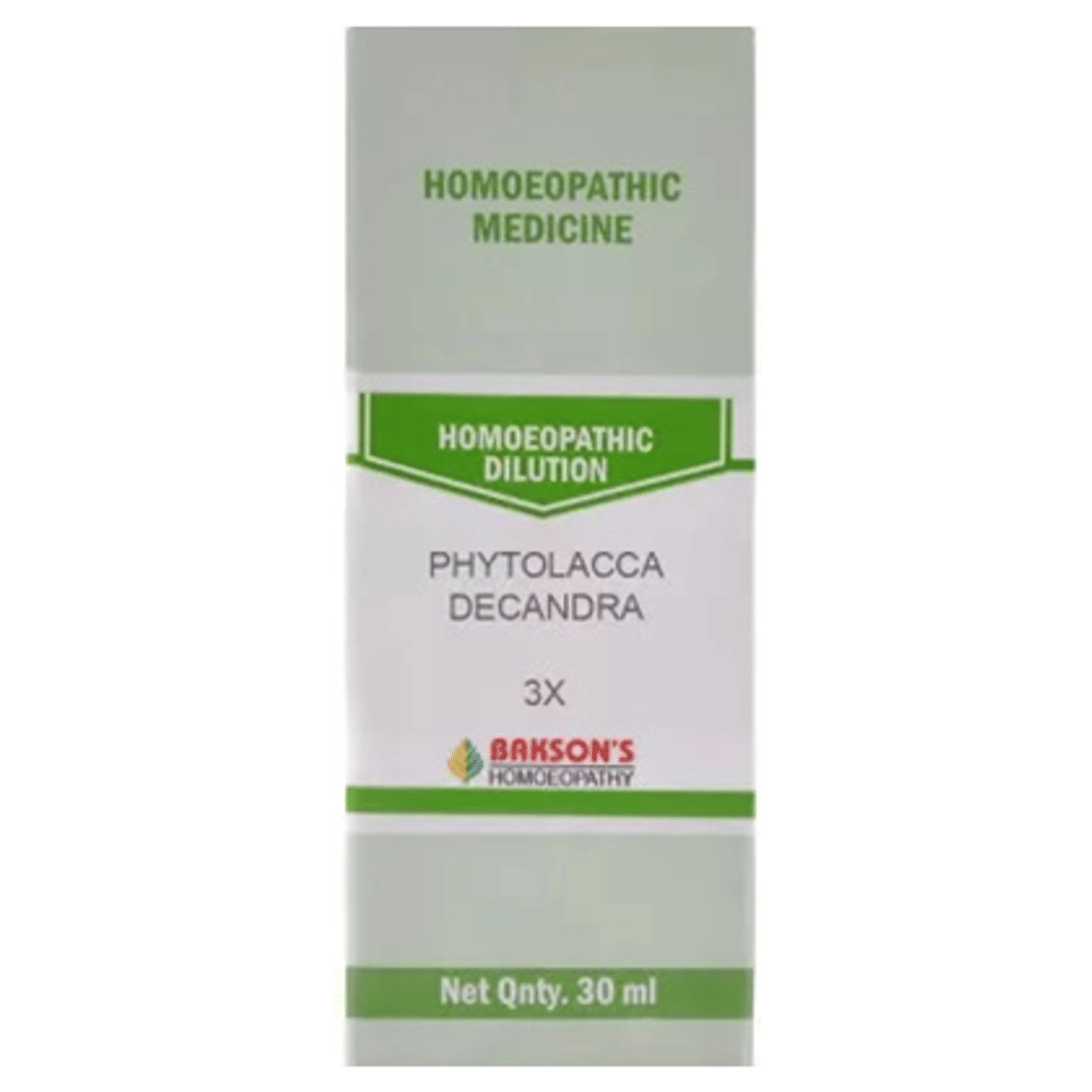 Bakson's Homeopathy Phytolacca Decandra Dilution 3X bottle of 30 ml Dilution Bakson's Homeopathy Phytolacca Decandra Dilution 3X bottle of 30 ml Dilution