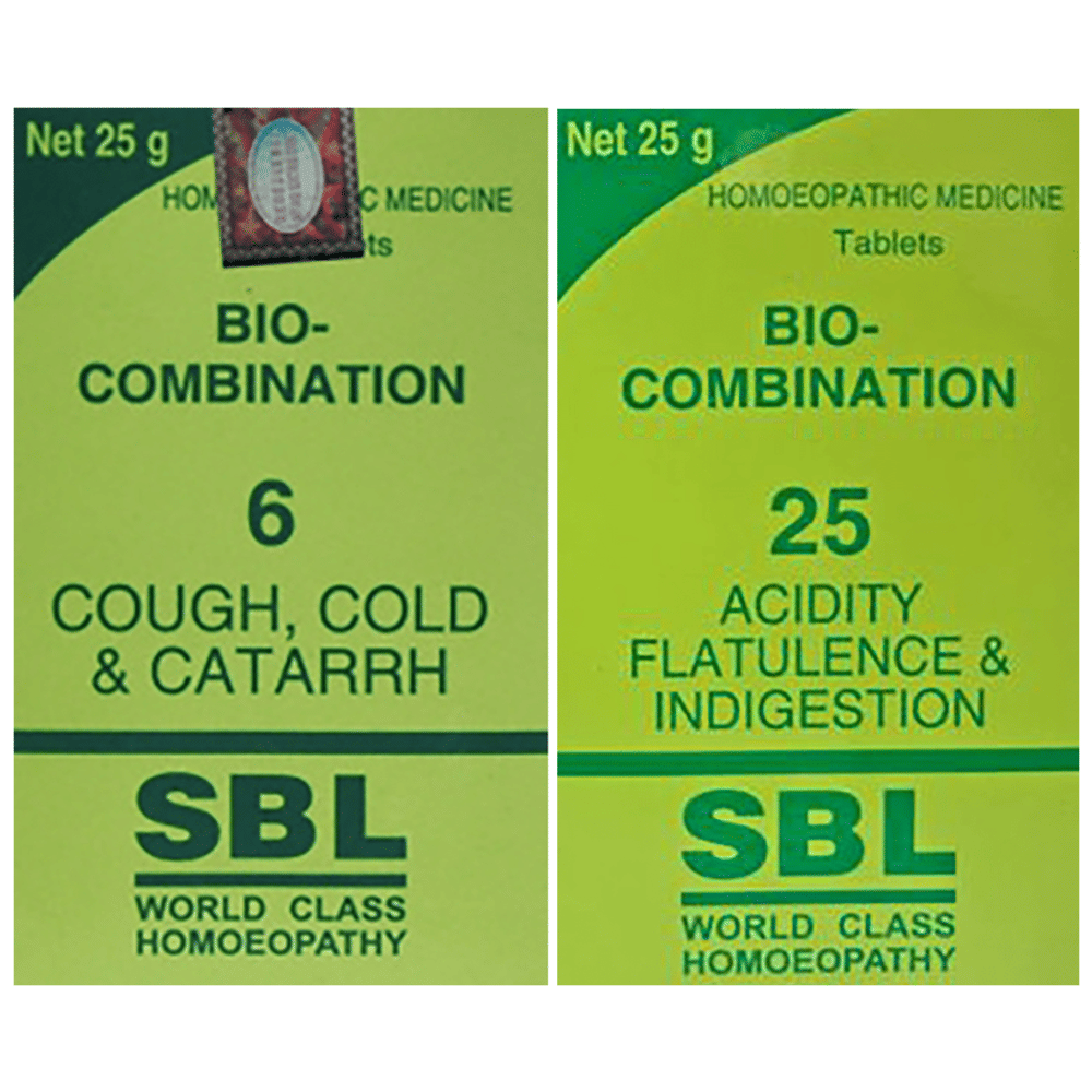 Combo Pack of SBL Bio-Combination 6 Tablet & SBL Bio-Combination 25 Tablet (25gm Each) combo pack of 2 bottles