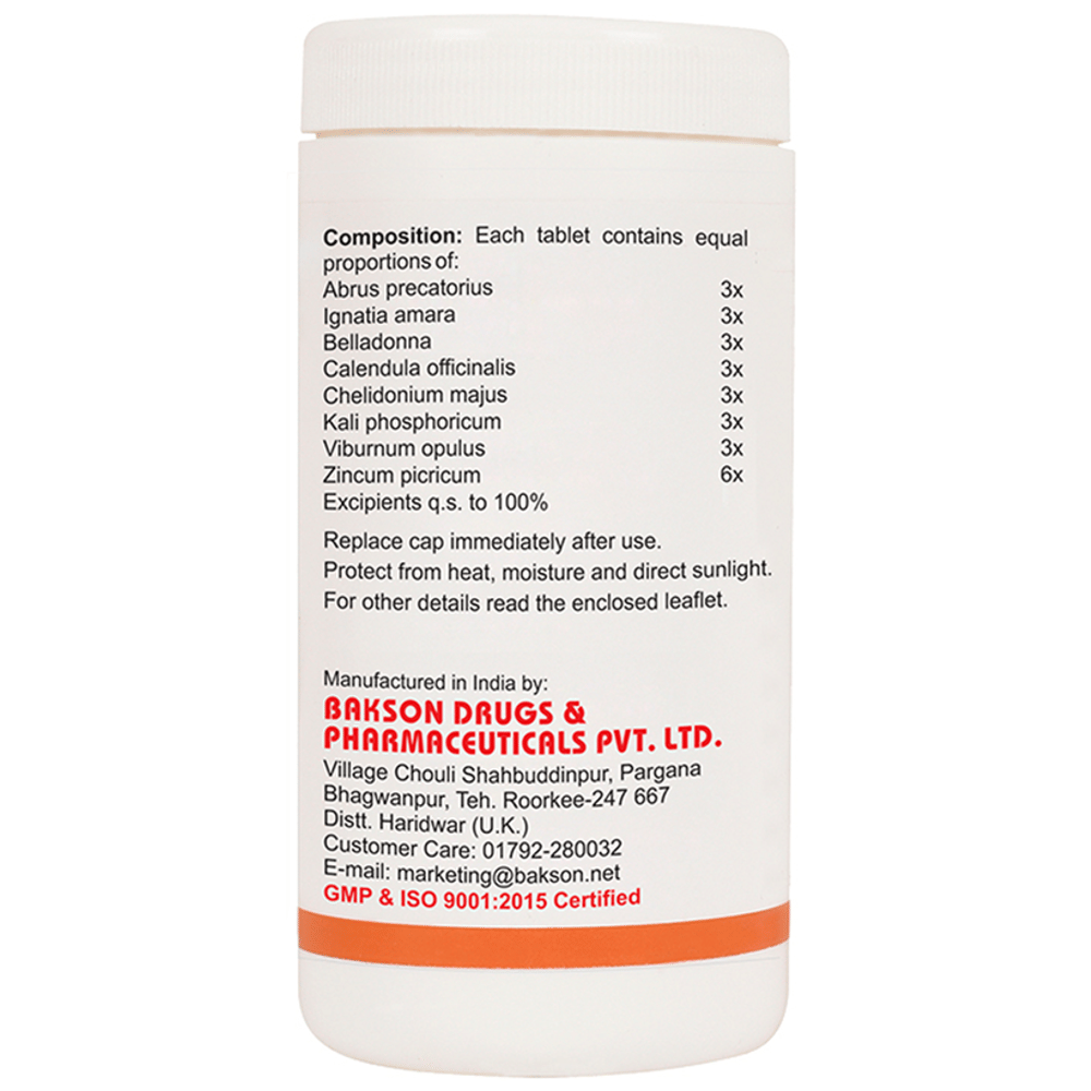 Bakson's Homeopathy Tense Aid Tablet bottle of 200 tablets Bakson's Homeopathy Tense Aid Tablet bottle of 200 tablets