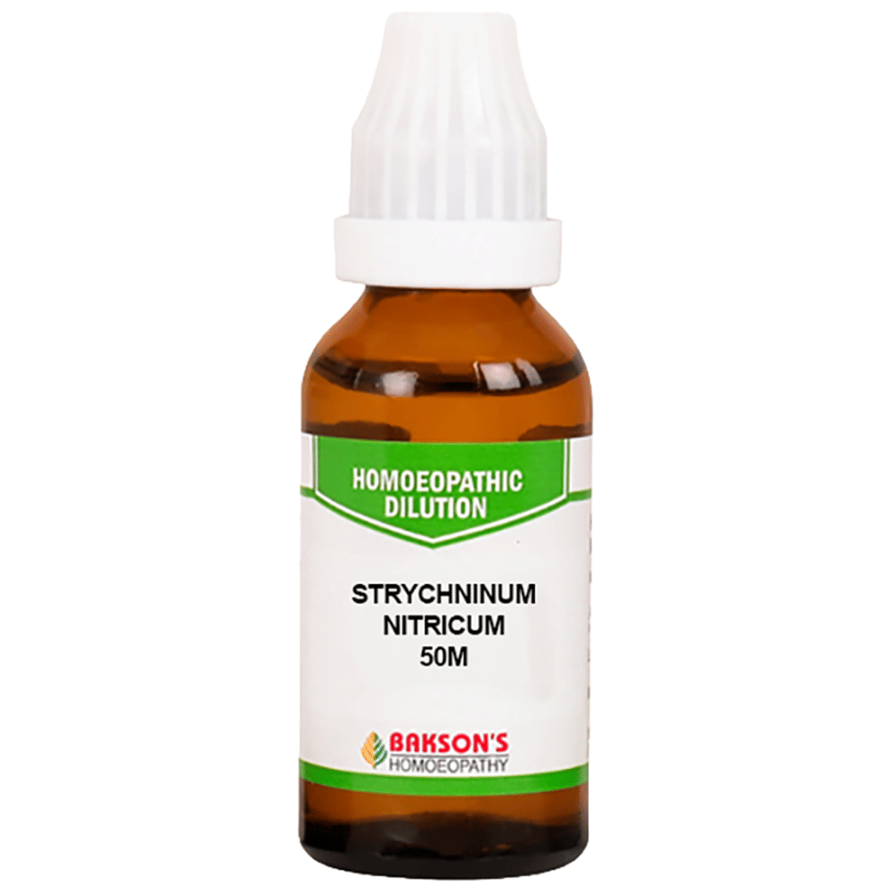 Bakson's Homeopathy Strychninum Nitricum Dilution 50M bottle of 30 ml Dilution Bakson's Homeopathy Strychninum Nitricum Dilution 50M bottle of 30 ml Dilution