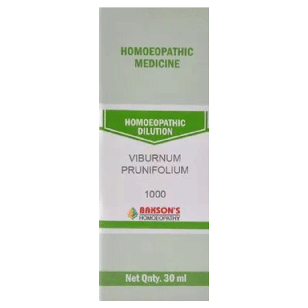 Bakson's Homeopathy Viburnum Prunifolium  Dilution 1000 CH bottle of 30 ml Dilution
