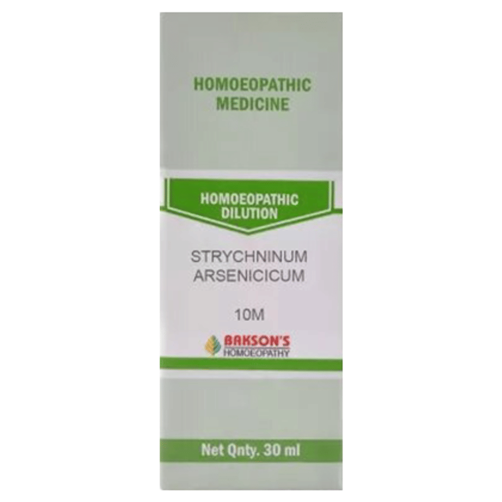 Bakson's Homeopathy Strchninum Arsenicum Dilution 10M bottle of 30 ml Dilution Bakson's Homeopathy Strchninum Arsenicum Dilution 10M bottle of 30 ml Dilution
