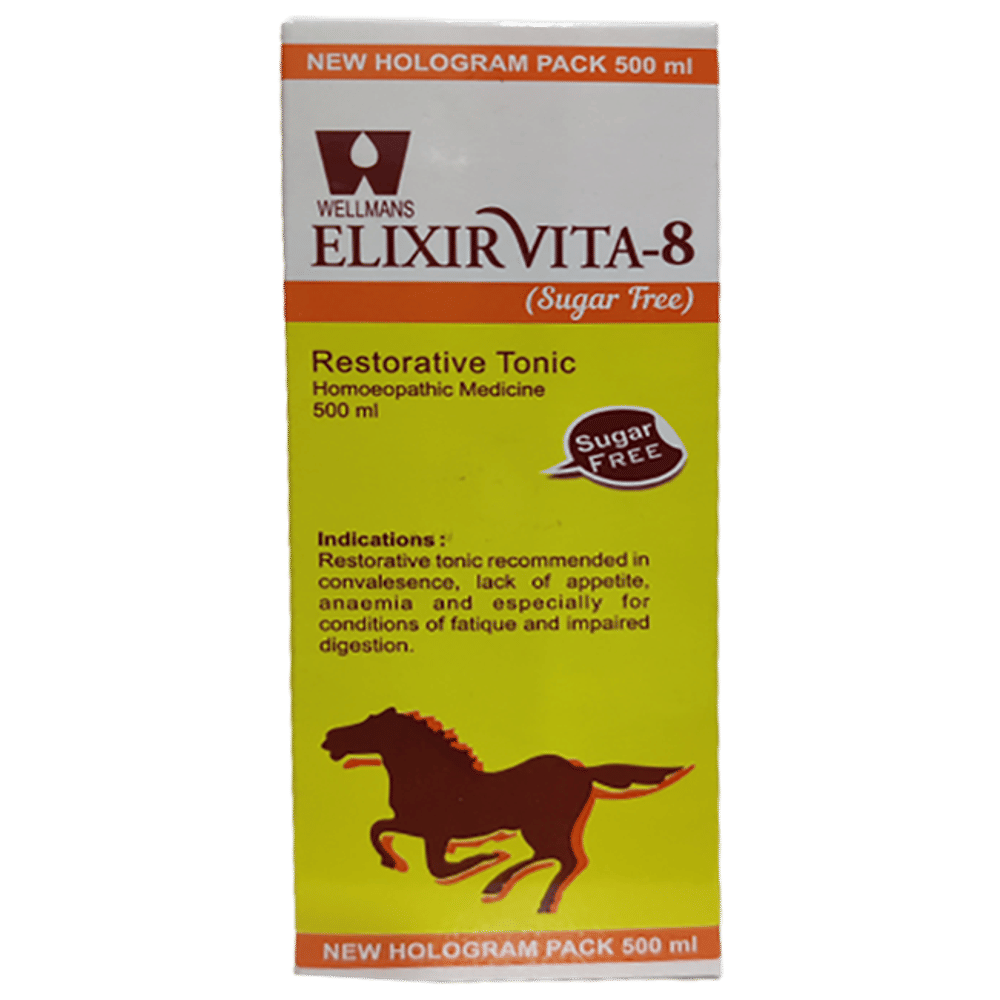 Dr. Wellmans Elixirvita 8 Restorative Tonic Sugar Free bottle of 500 ml Tonic