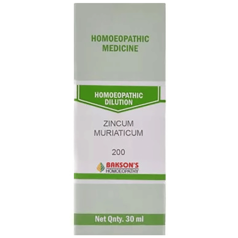 Bakson's Homeopathy Zincum Muriaticum Dilution 200 bottle of 30 ml Dilution