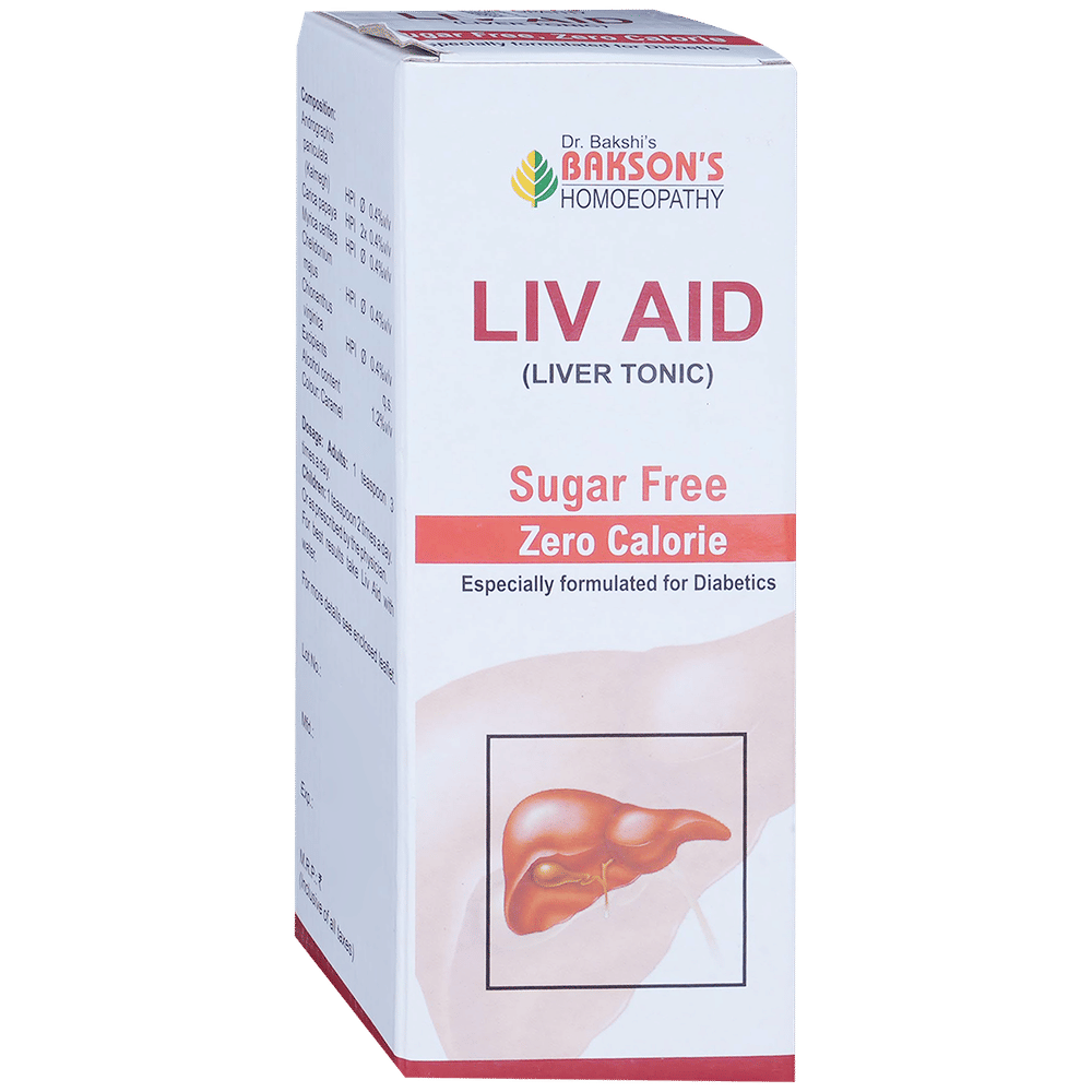 Bakson's Homeopathy Liv Aid Liver Tonic Sugar Free bottle of 450 ml Tonic