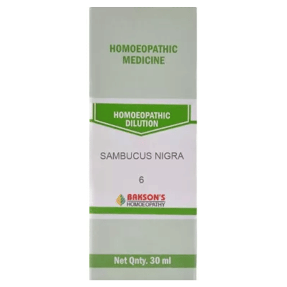 Bakson's Homeopathy Sambucus Nigra Dilution 6 bottle of 30 ml Dilution Bakson's Homeopathy Sambucus Nigra Dilution 6 bottle of 30 ml Dilution