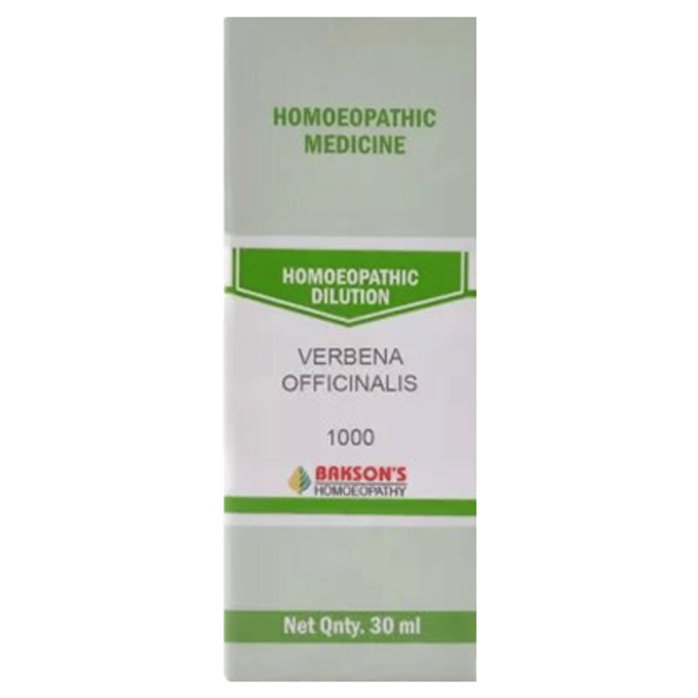 Bakson's Homeopathy Verbena Officinalis Dilution 1000 CH bottle of 30 ml Dilution Bakson's Homeopathy Verbena Officinalis Dilution 1000 CH bottle of 30 ml Dilution