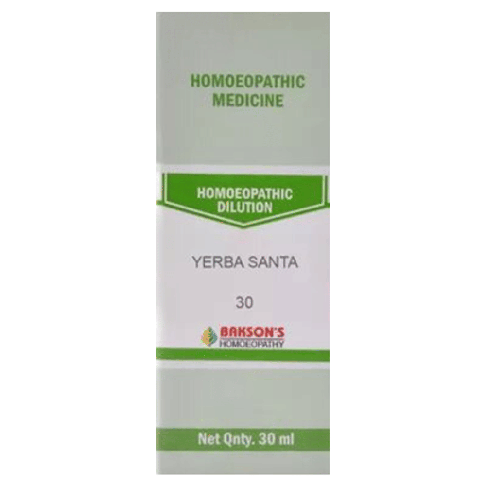Bakson's Homeopathy Yerba Santa Dilution 30 bottle of 30 ml Dilution Bakson's Homeopathy Yerba Santa Dilution 30 bottle of 30 ml Dilution