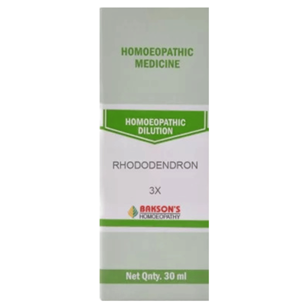 Bakson's Homeopathy Rhododendron Dilution 3X bottle of 30 ml Dilution Bakson's Homeopathy Rhododendron Dilution 3X bottle of 30 ml Dilution