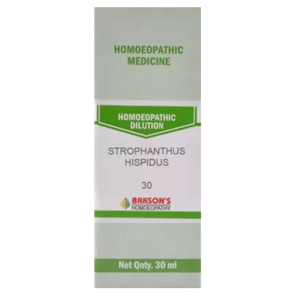 Bakson's Homeopathy Strophanthus Hispidus Dilution 30 bottle of 30 ml Dilution Bakson's Homeopathy Strophanthus Hispidus Dilution 30 bottle of 30 ml Dilution