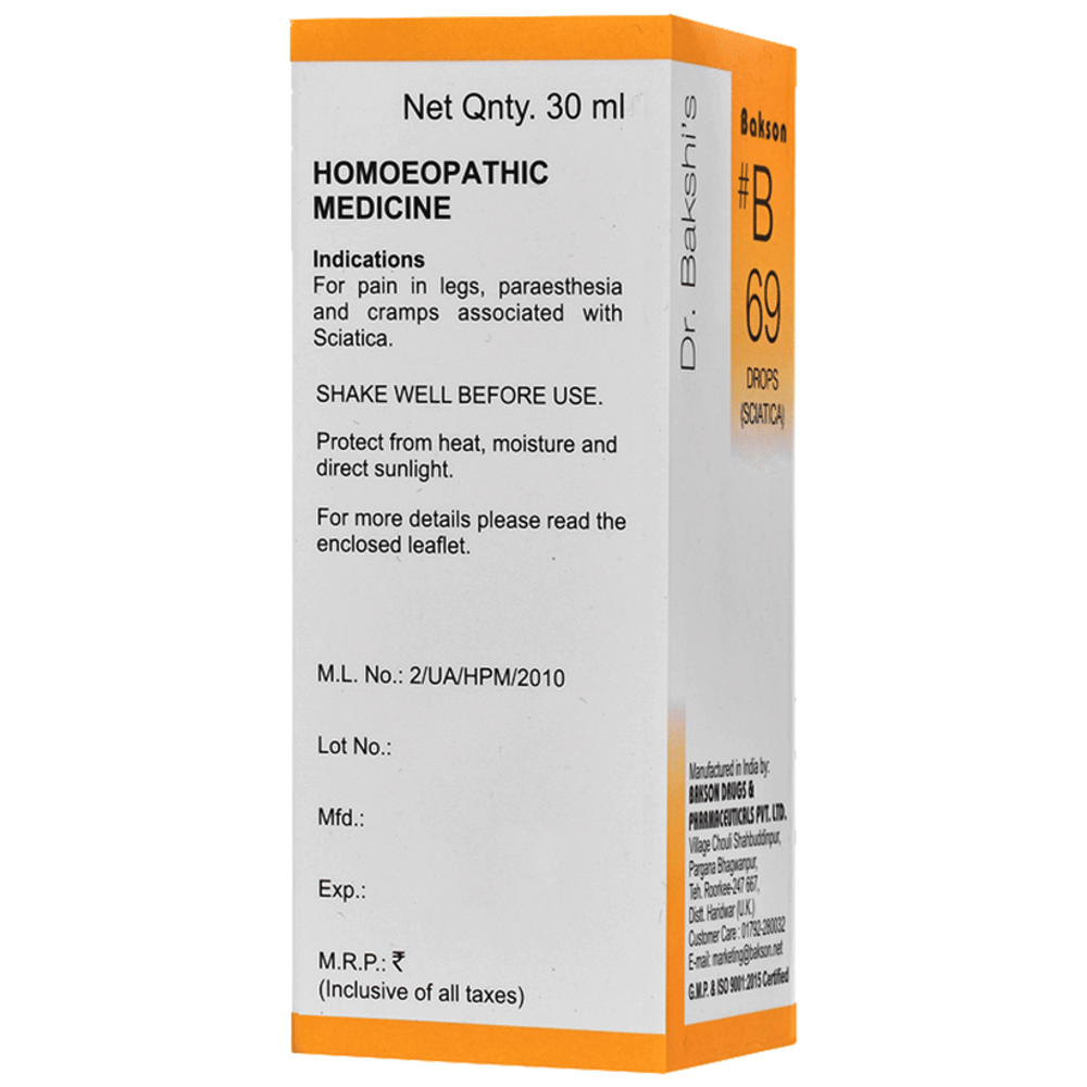 Bakson B69 Sciatica Drop bottle of 30 ml Drop