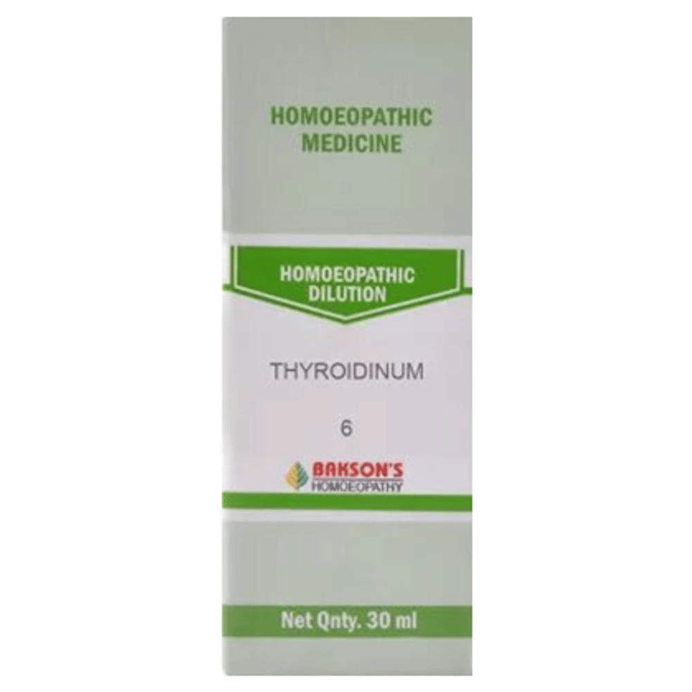 Bakson's Homeopathy Thyroidinum Dilution 6 CH bottle of 30 ml Dilution
