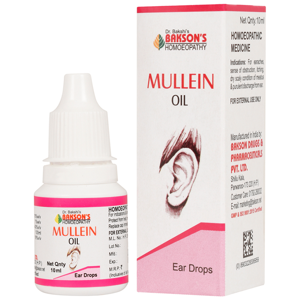 Bakson's Homeopathy Mullein Oil bottle of 10 ml Oil
