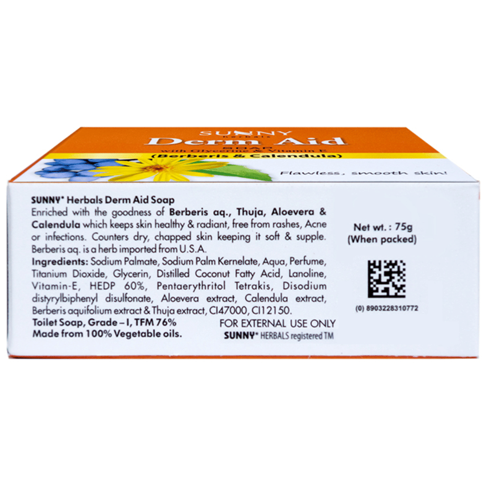 Sunny Herbals Derm Aid Soap packet of 75 gm Soap Sunny Herbals Derm Aid Soap packet of 75 gm Soap