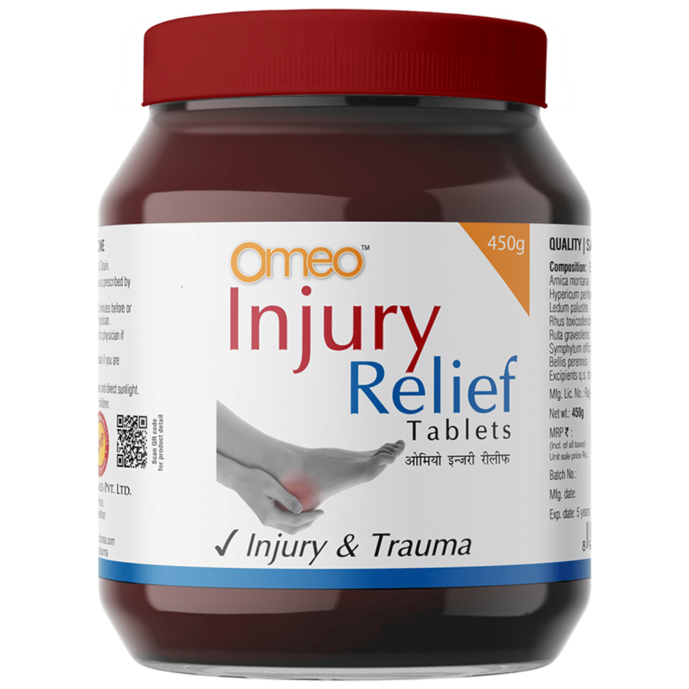 Bjain Omeo Injury Relief Tablet bottle of 450 gm Tablet