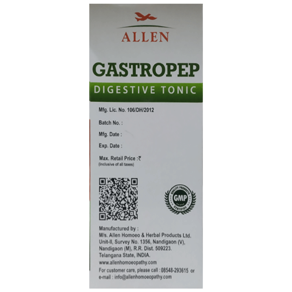 Allen Gastropep Digestive Sugar Free Tonic bottle of 500 ml Tonic Allen Gastropep Digestive Sugar Free Tonic bottle of 500 ml Tonic