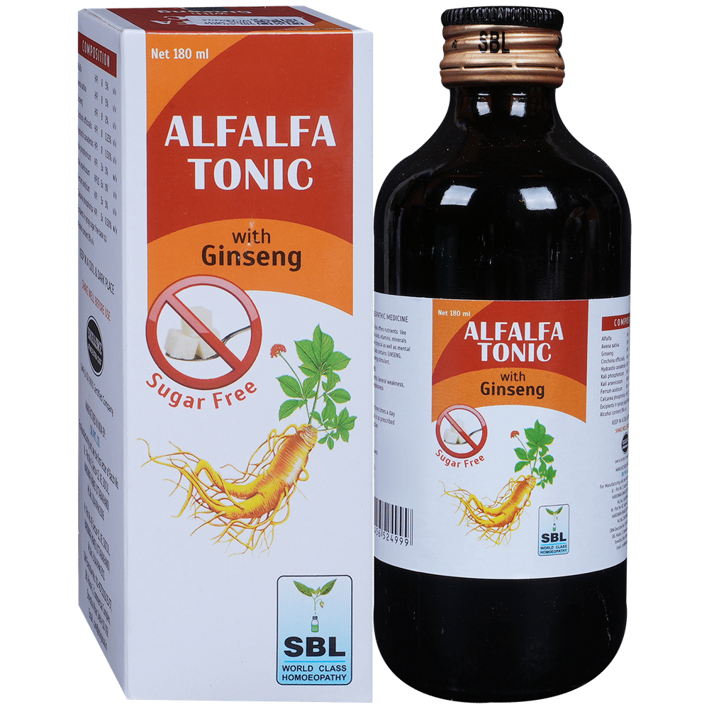 SBL Alfalfa Tonic with Ginseng Sugar Free bottle of 180 ml Tonic