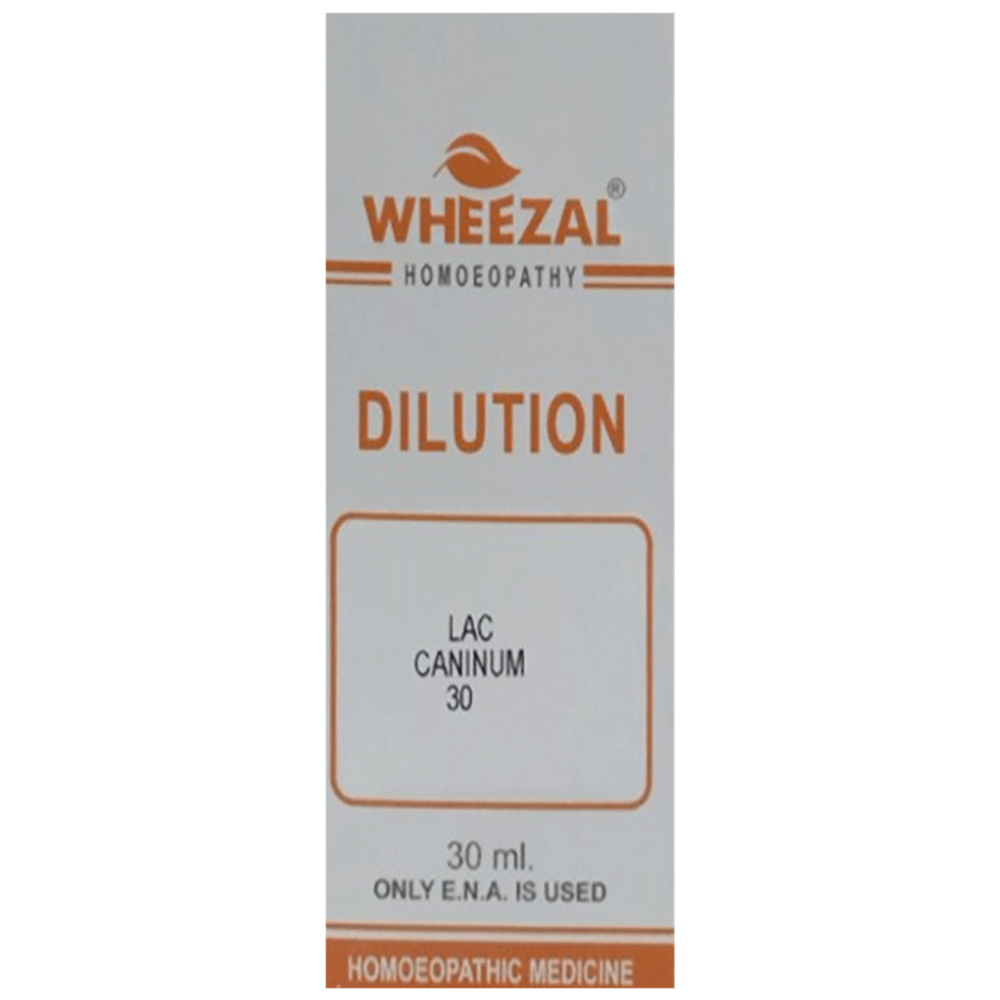 Wheezal Lac Caninum Dilution 30 bottle of 30 ml Dilution