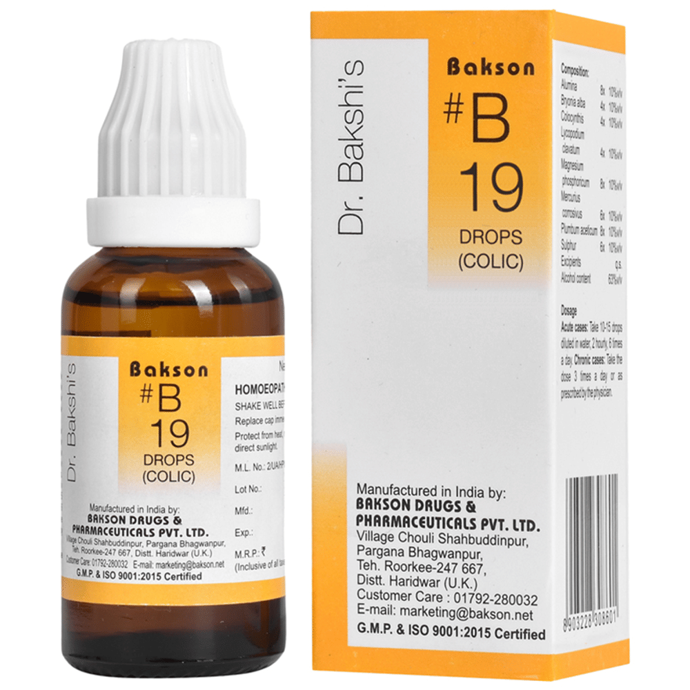 Bakson B19 Colic Drop bottle of 30 ml Drop