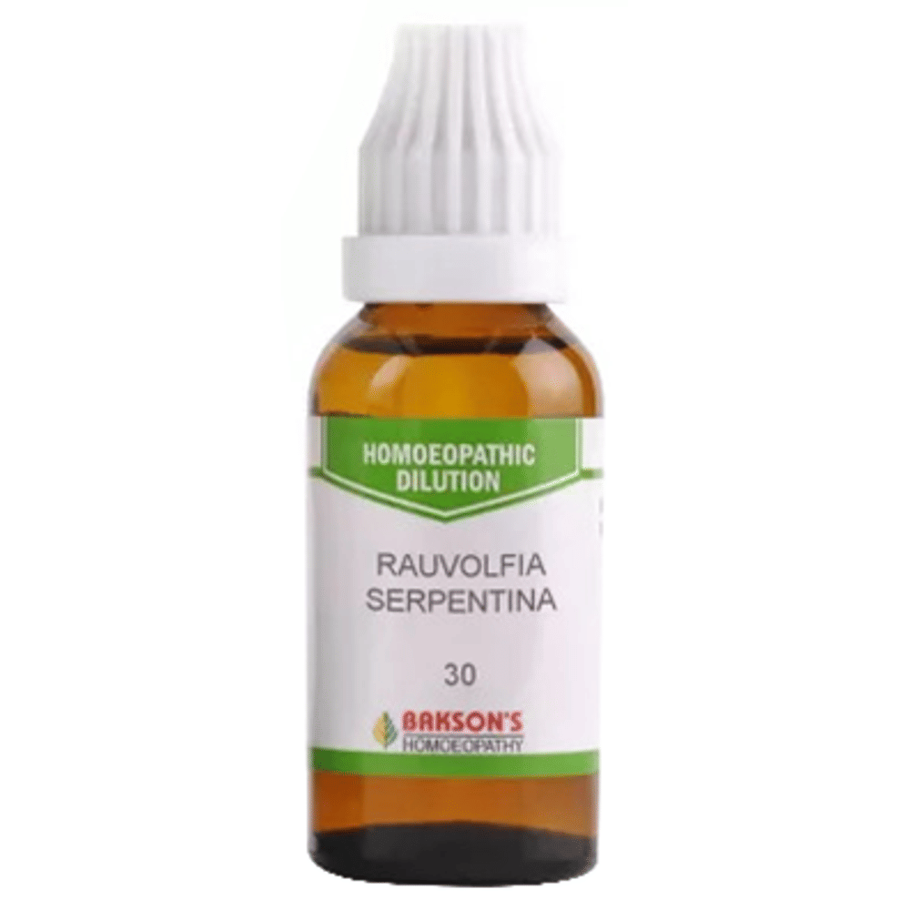 Bakson's Homeopathy Rauvolfia Serpentina Dilution 30 bottle of 30 ml Dilution Bakson's Homeopathy Rauvolfia Serpentina Dilution 30 bottle of 30 ml Dilution