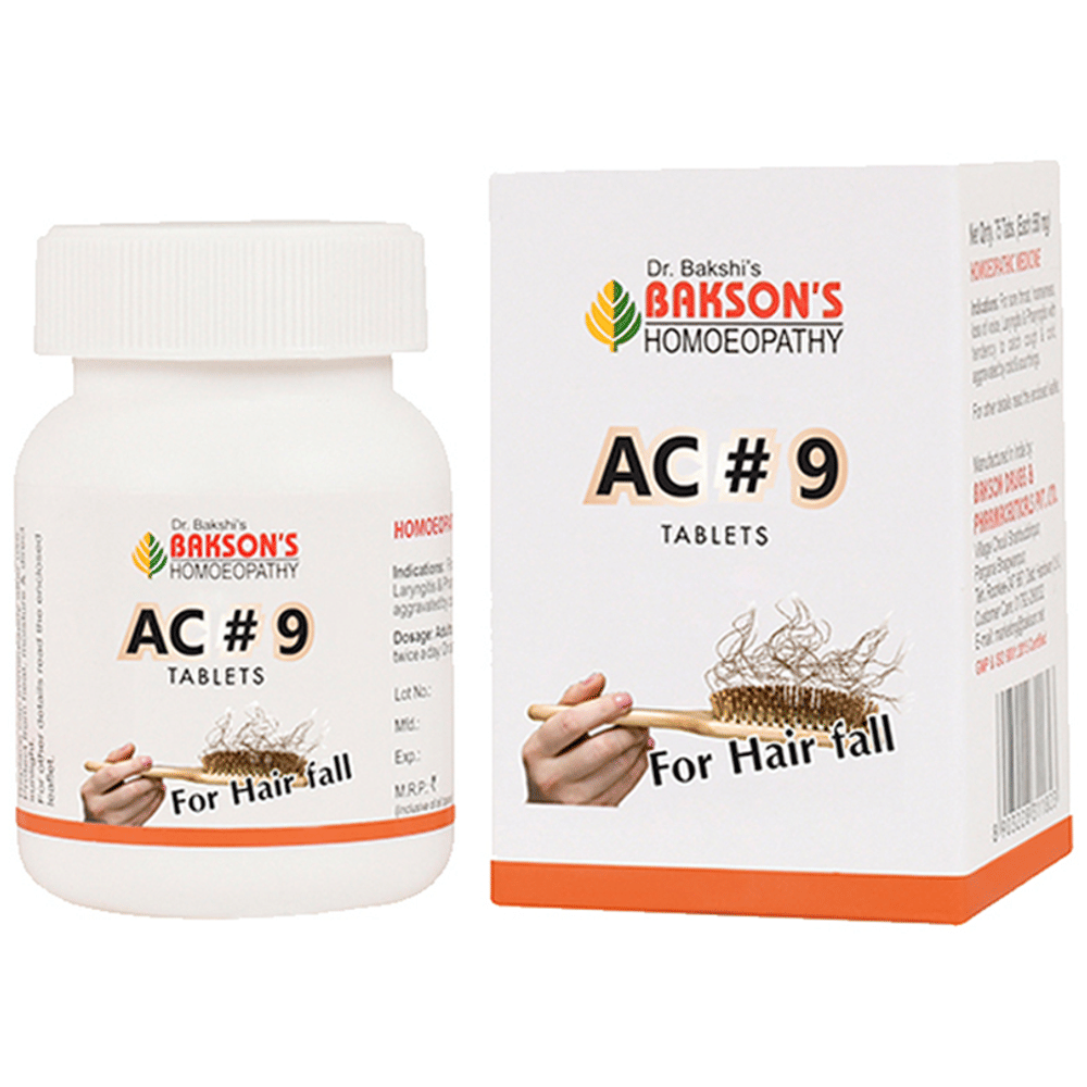 Bakson's Homeopathy AC#9 Tablet bottle of 75 tablets