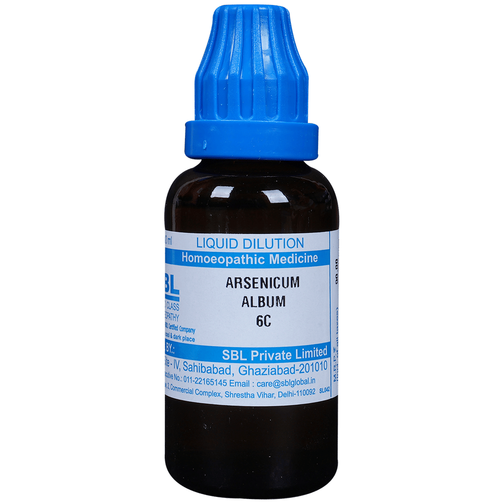 SBL Arsenicum Album Dilution 6 CH bottle of 30 ml Dilution SBL Arsenicum Album Dilution 6 CH bottle of 30 ml Dilution