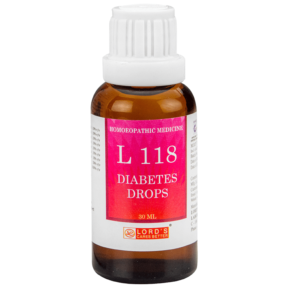 Lord's L 118 Diabetes Drop bottle of 30 ml Drop