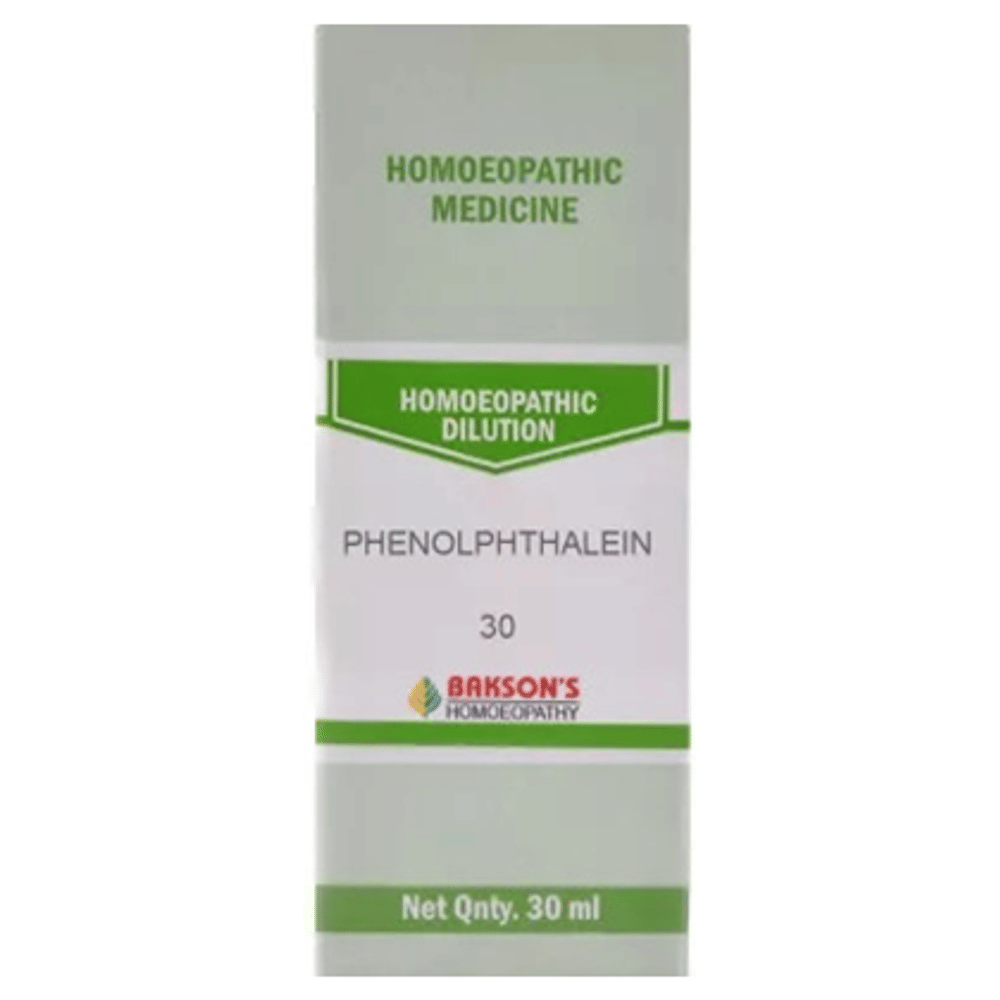 Bakson's Homeopathy Phenolphthalein Dilution 30 bottle of 30 ml Dilution