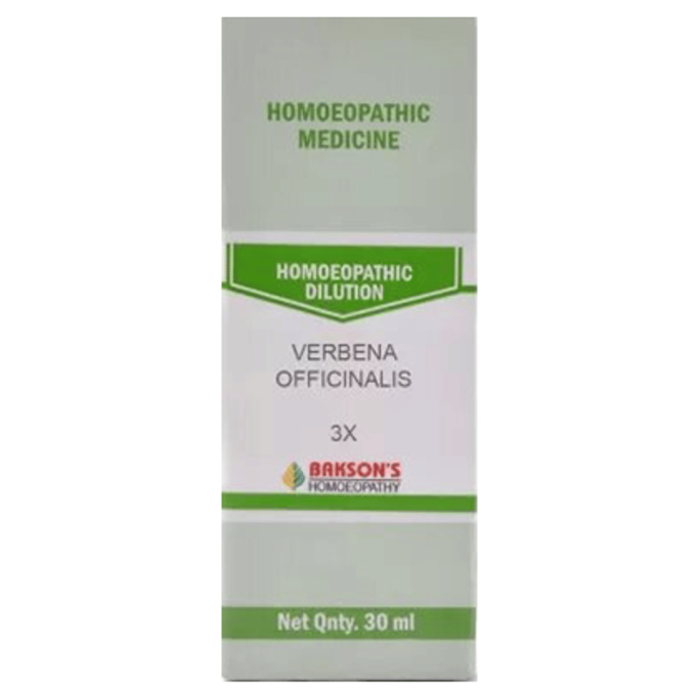 Bakson's Homeopathy Verbena Officinalis  Dilution 3X bottle of 30 ml Dilution