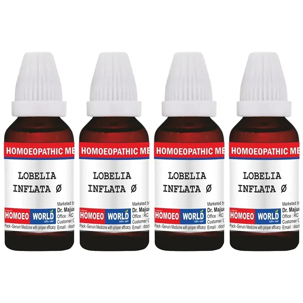Dr. Majumder Homeo World Lobelia Inflata Mother Tincture (30ml Each) Q combo pack of 4 bottles