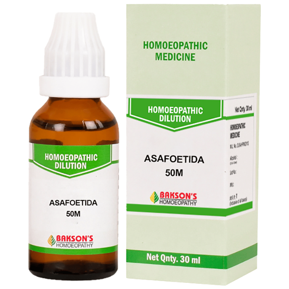 Bakson's Homeopathy Asafoetida Dilution 50M bottle of 30 ml Dilution