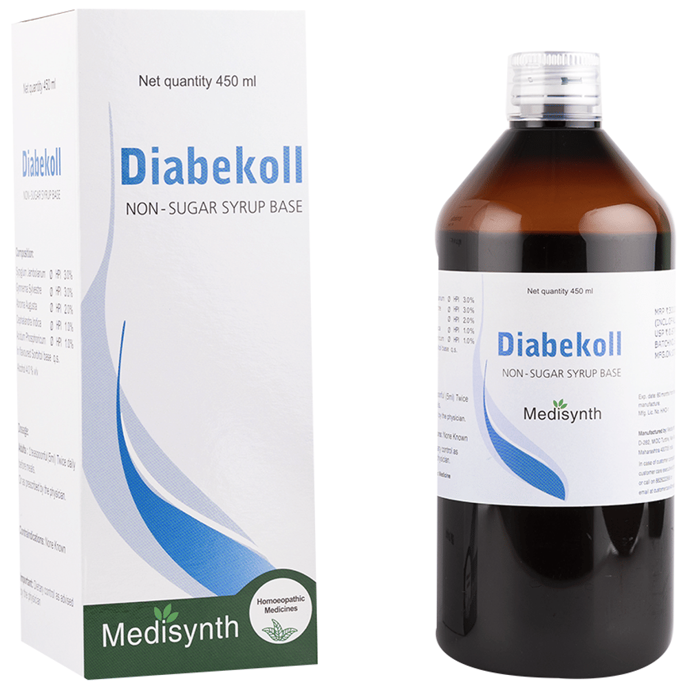 Medisynth Diabekoll Non-Sugar Syrup bottle of 450 ml Syrup Medisynth Diabekoll Non-Sugar Syrup bottle of 450 ml Syrup