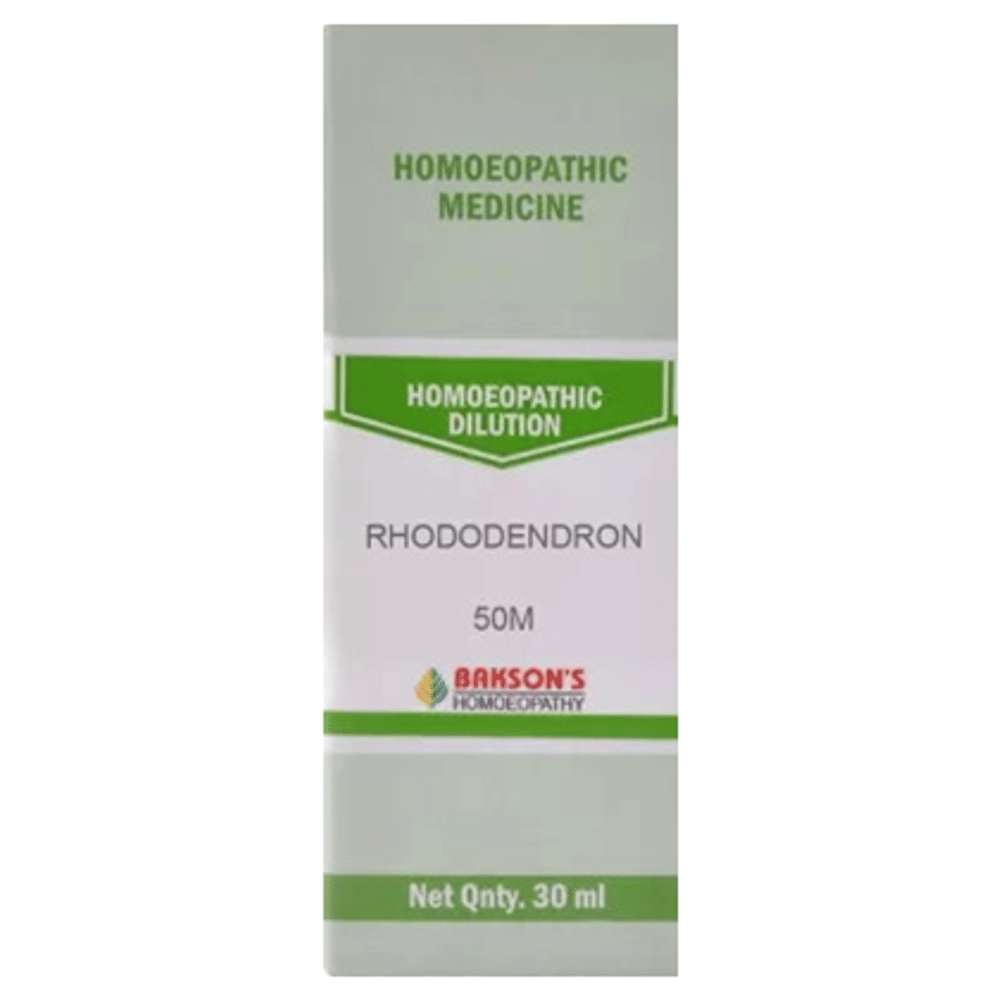 Bakson's Homeopathy Rhododendron Dilution 50M bottle of 30 ml Dilution Bakson's Homeopathy Rhododendron Dilution 50M bottle of 30 ml Dilution