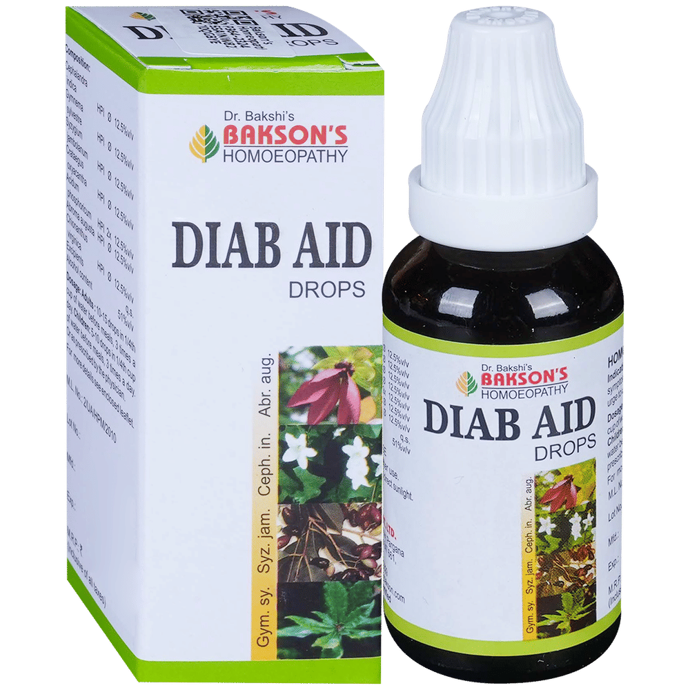 Bakson's Homeopathy Diab Aid Drop bottle of 30 ml Drop