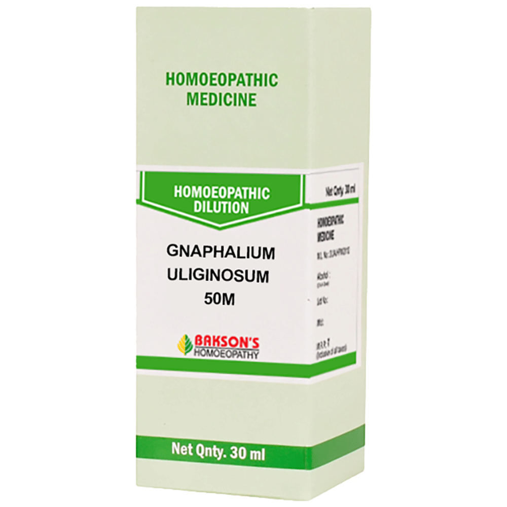 Bakson's Homeopathy Gnaphalium Uliginosum Dilution 50M bottle of 30 ml Dilution