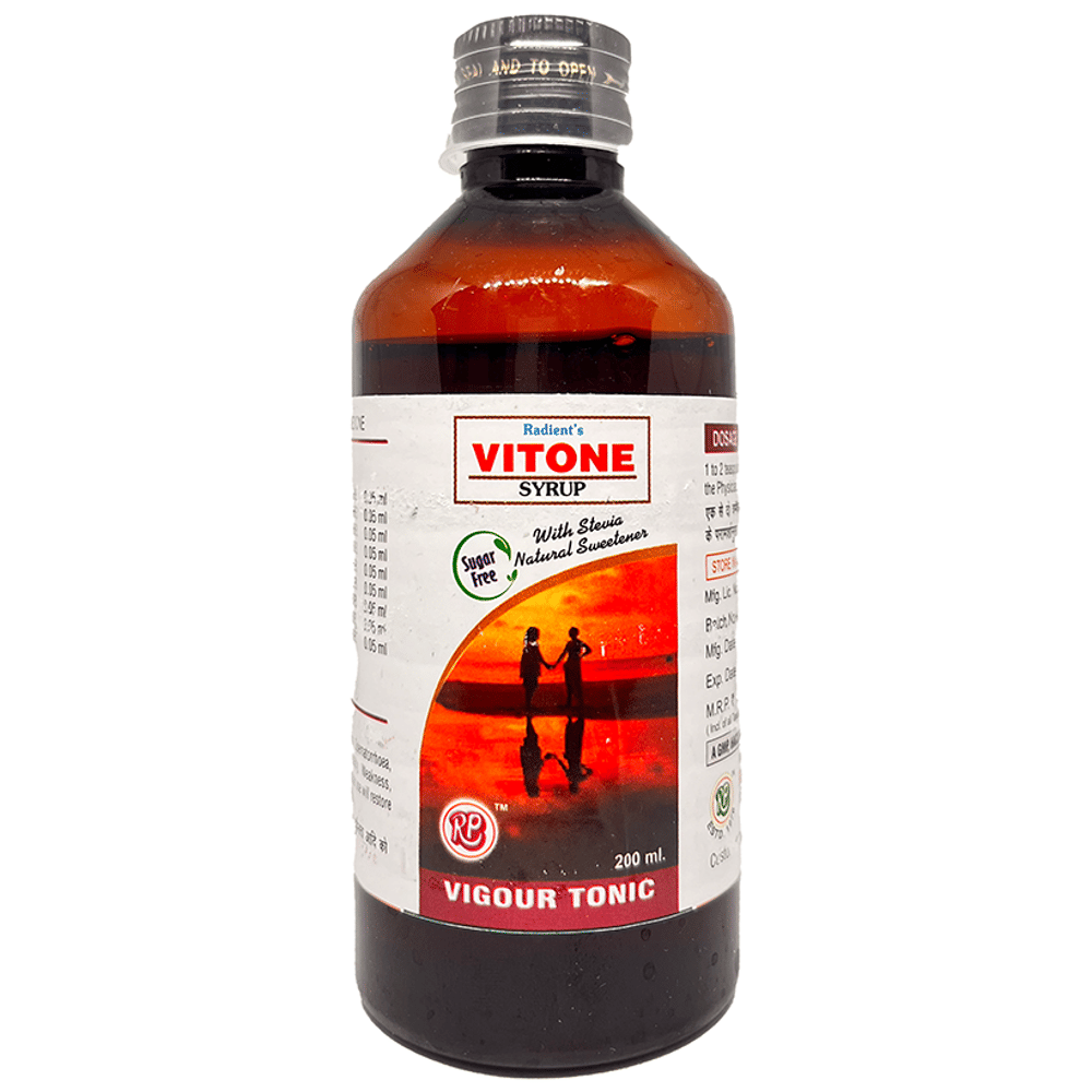 Radient's Vitone Syrup Sugar Free bottle of 200 ml Syrup