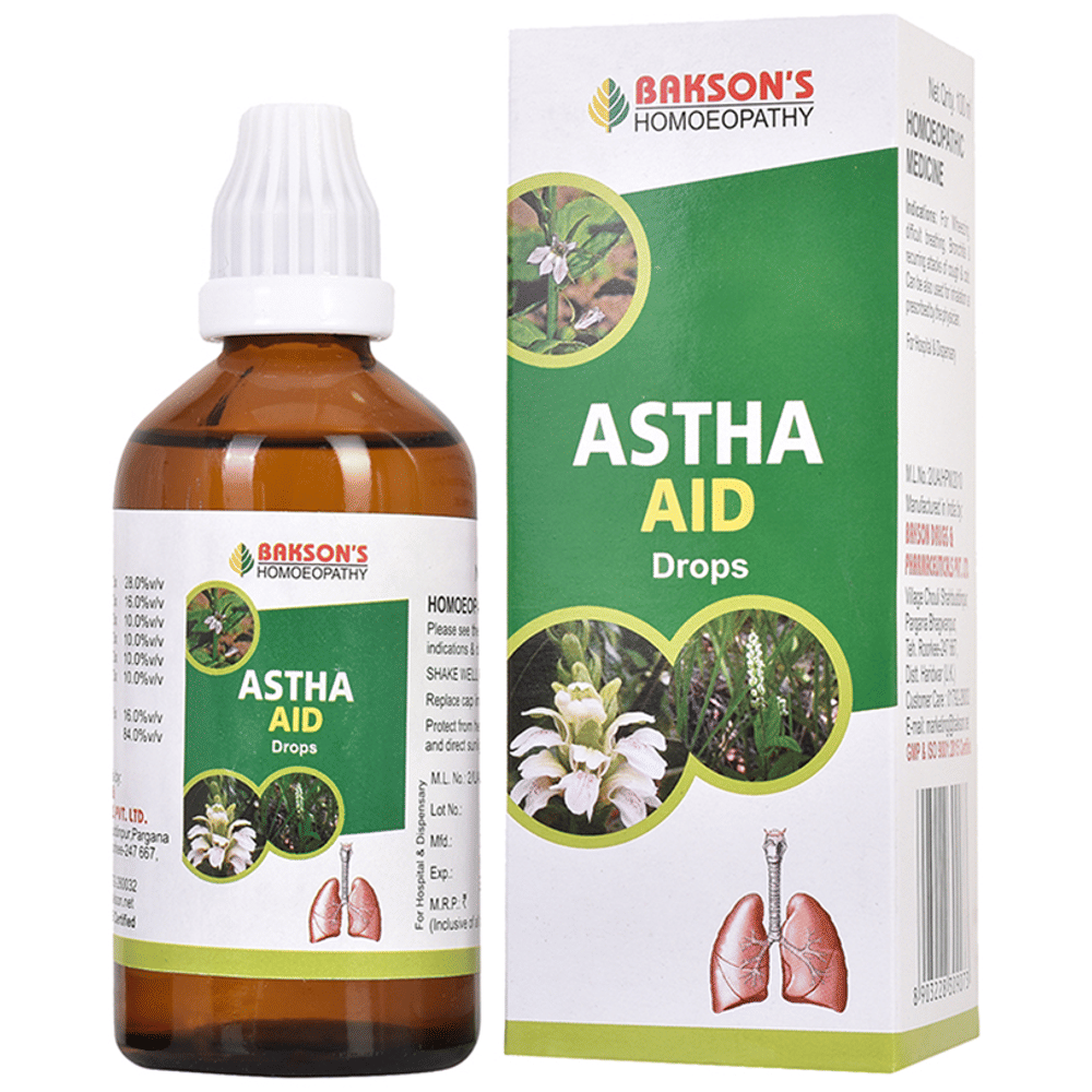 Bakson's Homeopathy Astha Aid Drop bottle of 100 ml Drop