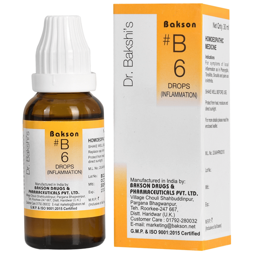 Bakson B6 Inflammation Drop bottle of 30 ml Drop