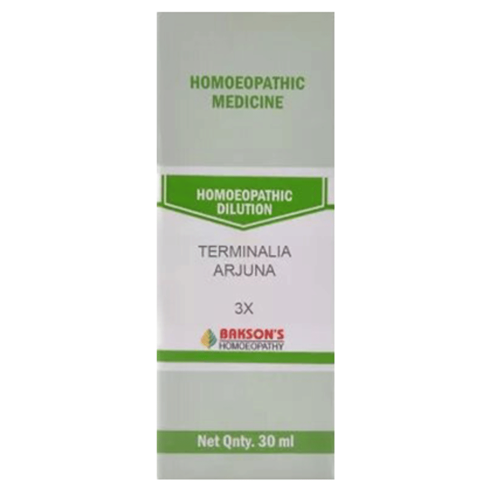 Bakson's Homeopathy Terminalia Arjuna Dilution 3X bottle of 30 ml Dilution