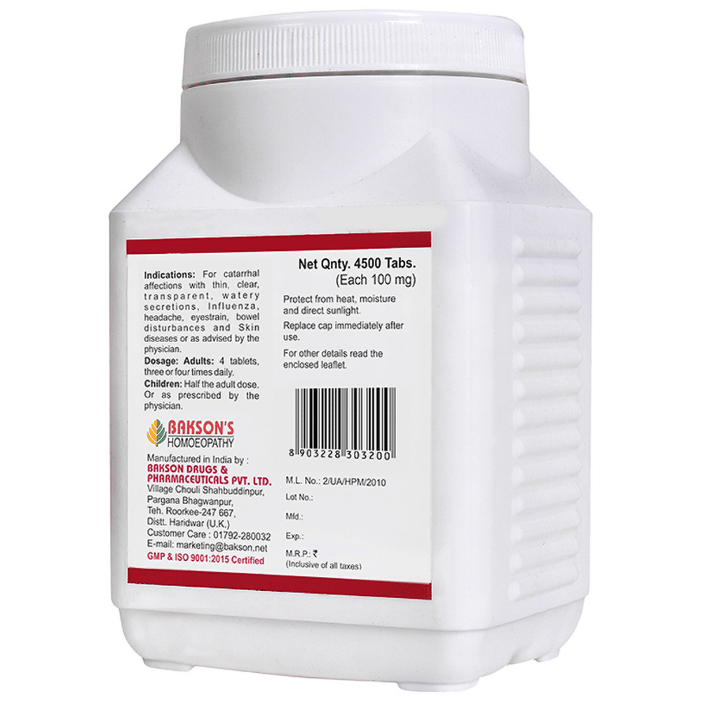 Bakson's Homeopathy Natrum Muriaticum Biochemic Tablet 30X bottle of 4500 biochemic tablets Bakson's Homeopathy Natrum Muriaticum Biochemic Tablet 30X bottle of 4500 biochemic tablets