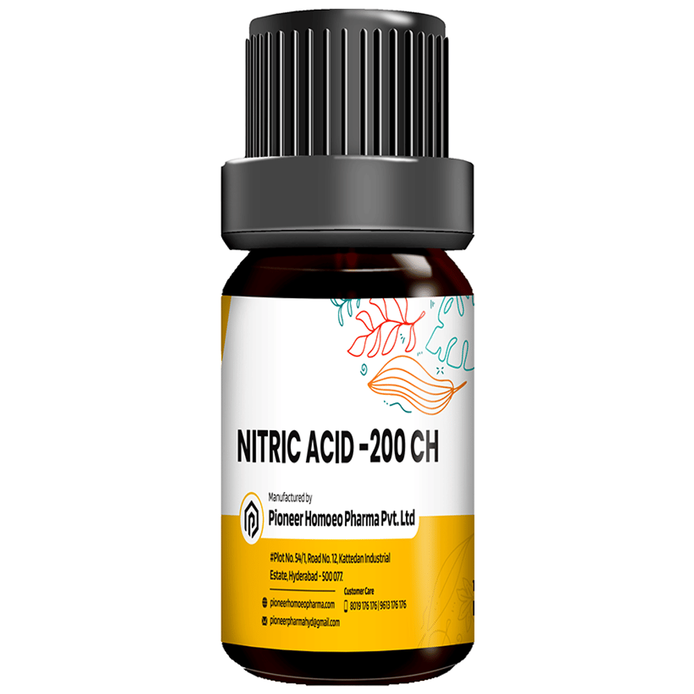 Pioneer Pharma Nitric Acid Globules Pellets Multidose Pills 200 CH bottle of 150 tablets Pioneer Pharma Nitric Acid Globules Pellets Multidose Pills 200 CH bottle of 150 tablets