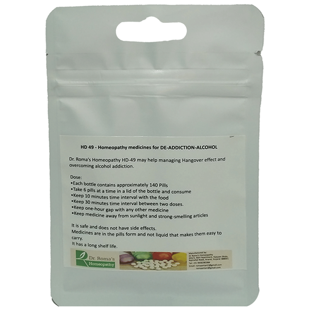 Dr. Romas Homeopathy HD-49 De-Addictio Alcohol, 2 Bottles of 2 Dram packet of 2 bottles
