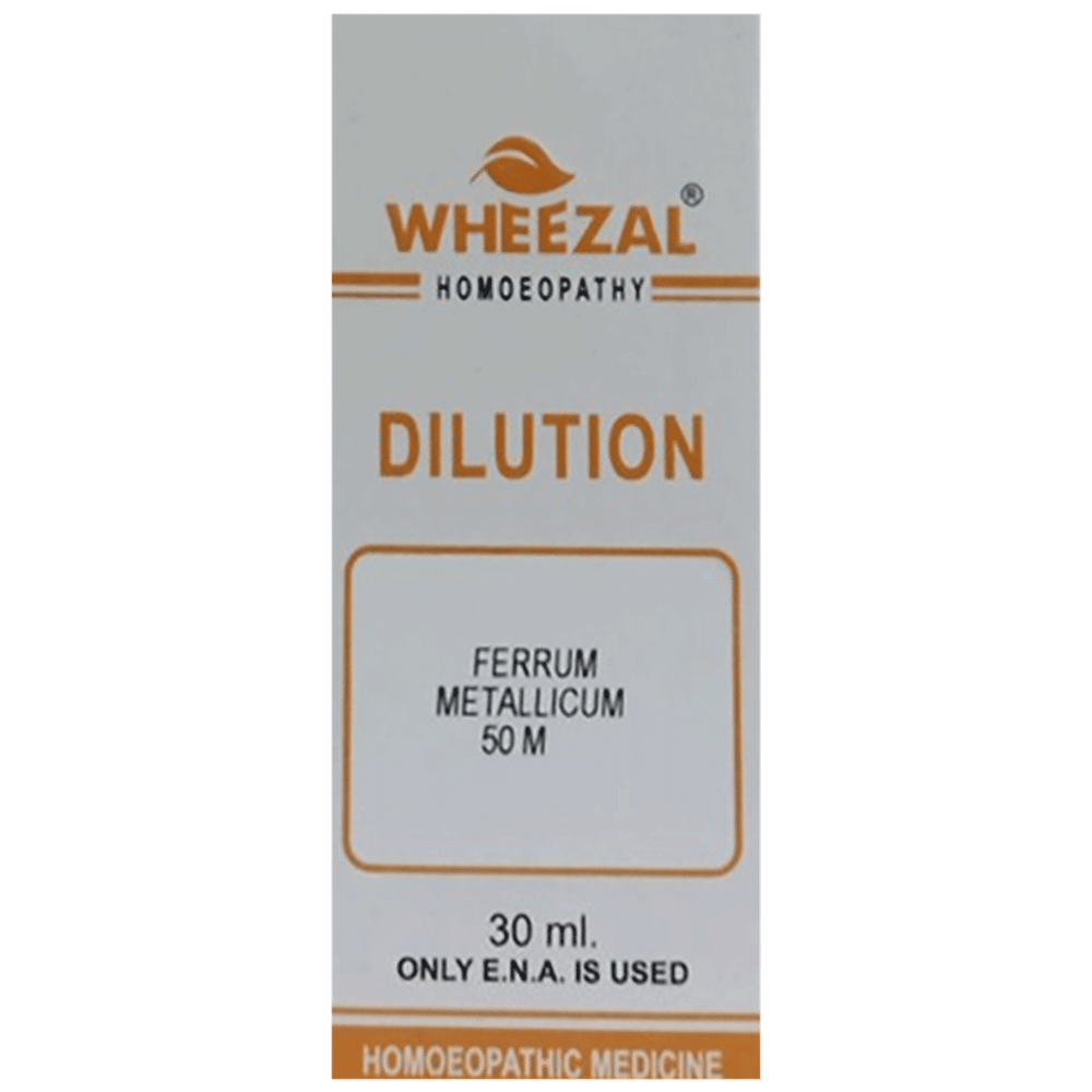 Wheezal Ferrum Metallicum Dilution 50M bottle of 30 ml Dilution